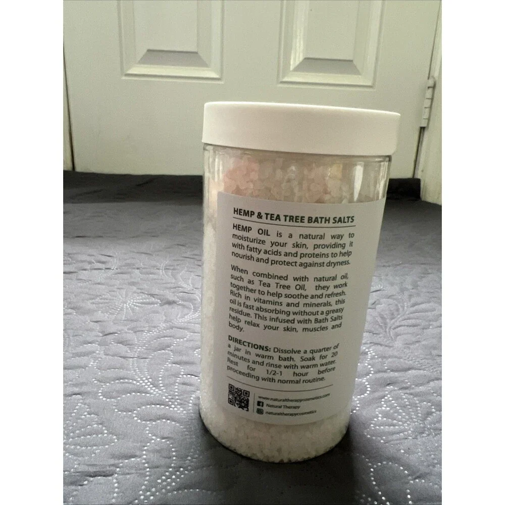 Natural Therapy Pure Hemp + Tea Tree Spa Soak Mineral Bath Salts (37oz) Wellness